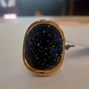 Anillo cristal rock Swarovski azul noche