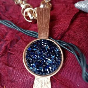 Collar luna cristal Swarovski azul noche