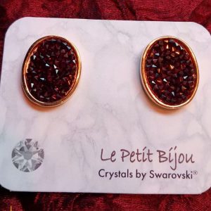 Pendientes cristal rock Swarovski burdeos