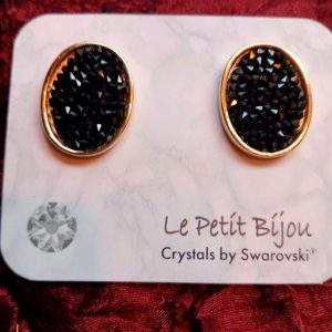 Pendientes cristal rock Swarovski negro