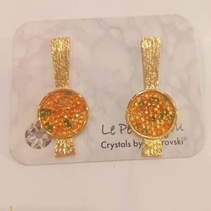 Pendientes dorados cristal Swarovski dorado