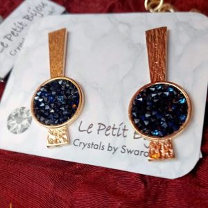Pendientes luna cristal Swarovski azul noche