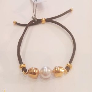 Pulsera con perlas marrón