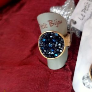 Anillo luna cristal Swarovski azul noche
